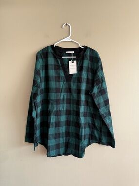 Adreamly Green & Black Buffalo Plaid Tunic